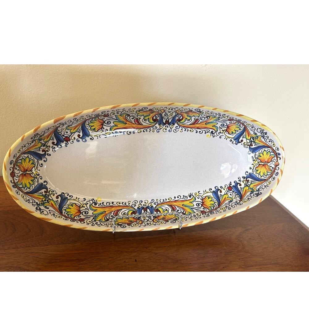 Vintage Italian Meridiana Ceramiche Oval Platter-Made in Italy